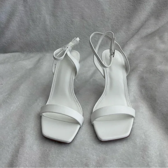 ASOS DESIGN Nali Barely There Heeled Sandals in White Sz US 9 NEW - Picture 4 of 10